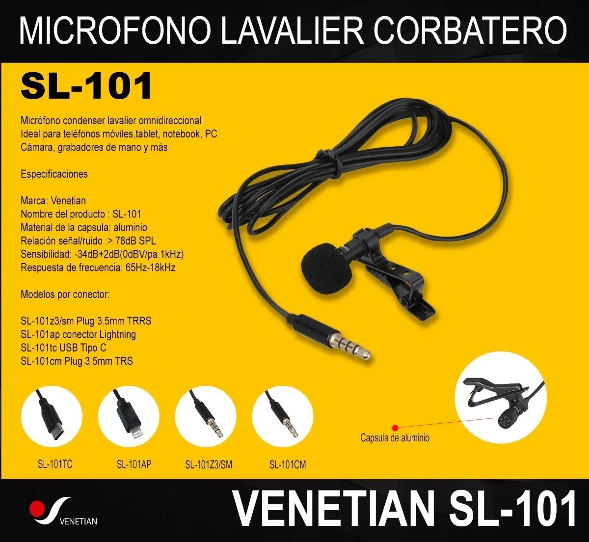 Micrófono Lavalier Omnidireccional