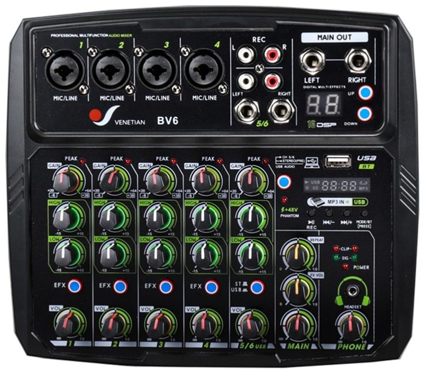 Consola Mixer 6 Canales USB
